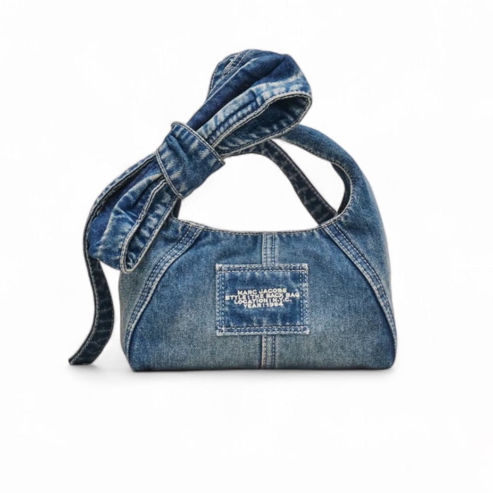 Marc Jacobs Denim Mini Sack Bag with Knotted Handle - Picture 2 of 12